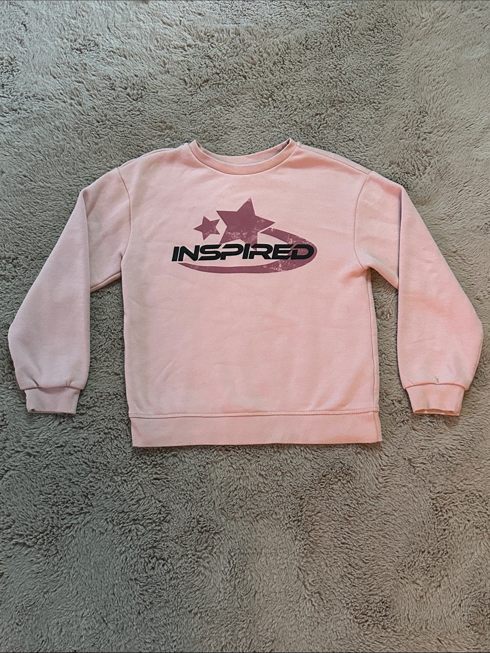 Inspired Girls Pink Star Graphic Crewneck Sweatshirt